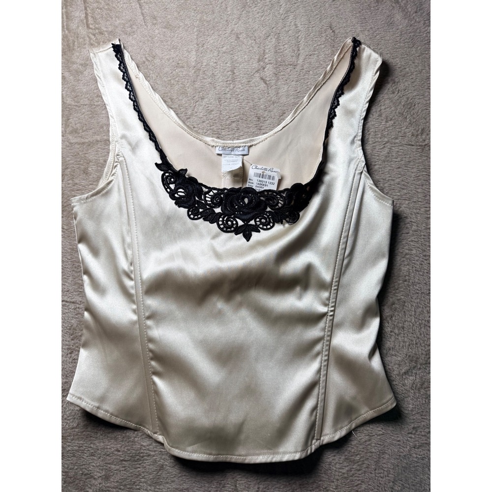 Charlotte Russe Vintage Ivory Lace Corset Deadstock Womens Medium y2K Coquette